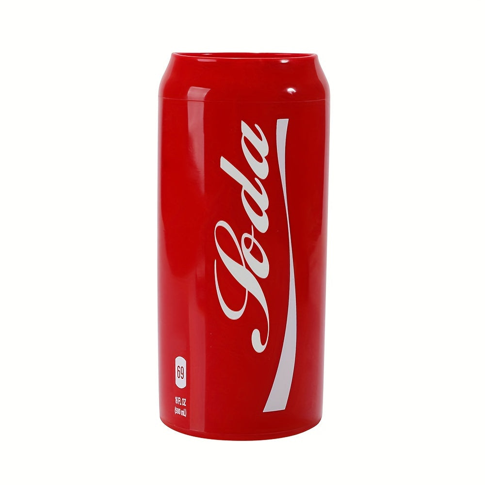 Stay cool on the go with this silicone sleeve designed to resemble a soda can. Perfect for keeping your drink cold during travel, outdoor picnics, and concerts. Fits 16fl.oz (500ml) beverages.