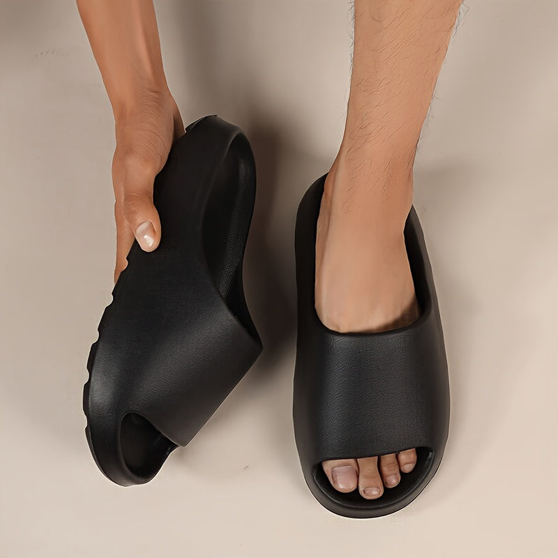 Men's fashion slides for indoor/outdoor use with non-slip soft soles.