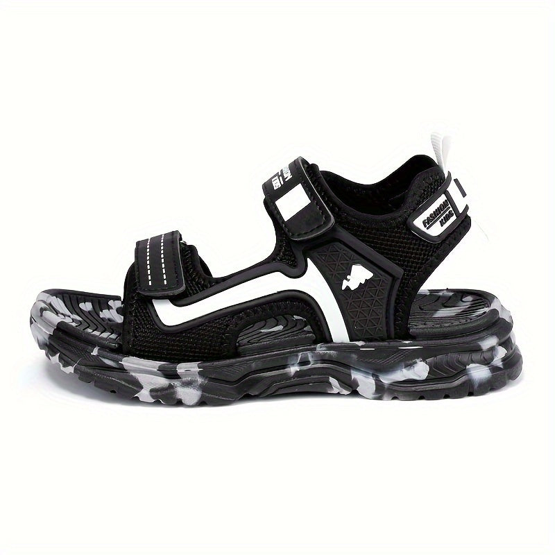 Stylish open-toe sandals with hook & loop fastener for boys, perfect for outdoor activities.