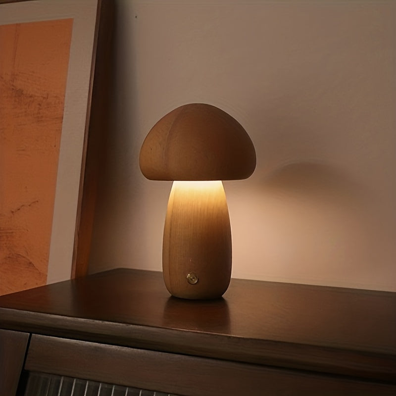 Modern Mushroom LED night lamp with brightness Adjustable touch switch, USB powered.