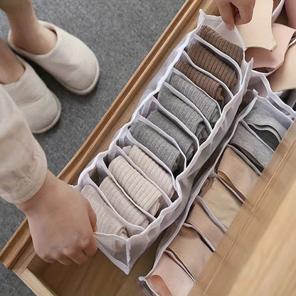 Three underwear storage boxes for organizing socks, bras, and underwear in your wardrobe or drawer.