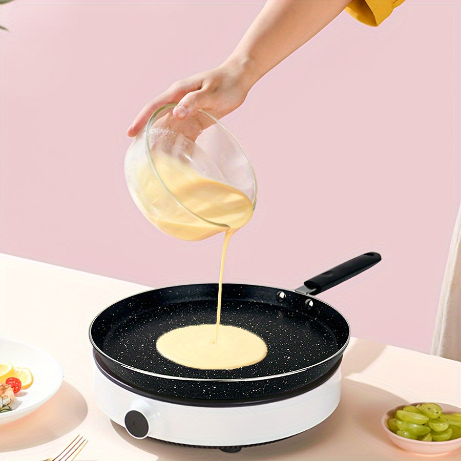 Aluminum Crepe and Pancake Pan Set with Non-Stick Coating and Bonus Utensil Set - Comes with Silicone Brush, Spreader, Whisk - Suitable for Induction and Gas Stoves