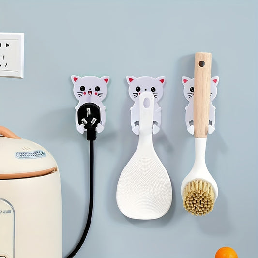 5pcs Cat Wall Hooks - Easy Plug installation, organize sundries efficiently