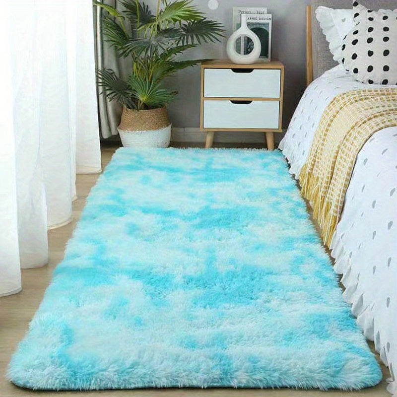 Soft, fluffy shag area rug perfect for living room or bedroom decor. This non-slip machine washable carpet adds luxury and coziness to any space.