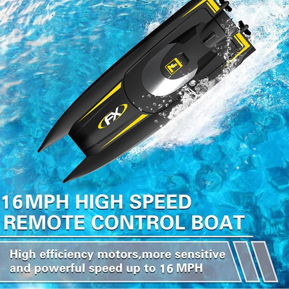 TKKJ High-Speed RC Boat, 2.4GHz, 6.21mph, Rechargeable Battery, Low Power Alarm, Durable ABS Material, Includes Remote & USB Charging Cable, Ideal for Pools or Lakes, Perfect Gift for Kids