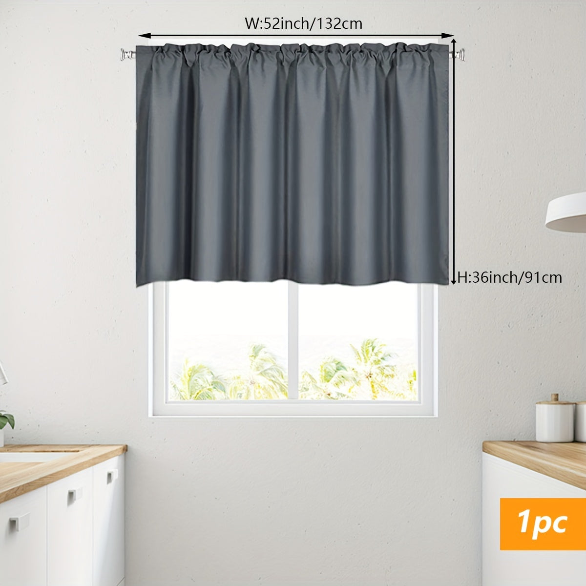 Add a touch of elegance to your kitchen or living room with this stylish, solid color blackout curtain. The rod pocket design makes it easy to hang, while the simple modern style adds a chic flair to any space. Perfect for adding some privacy to your