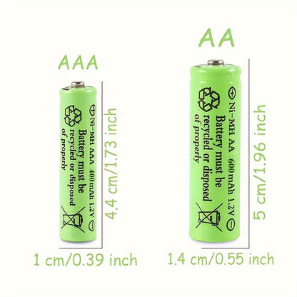 AA-AAA rechargeable Ni-Cd battery with universal functionality