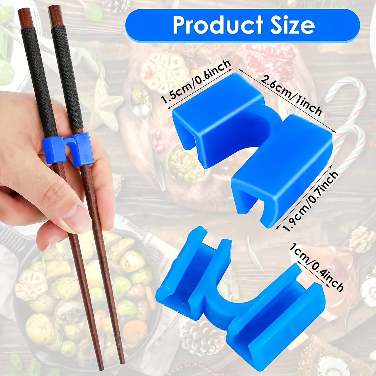 5 reusable chopstick helpers for training, featuring hinges to connect and assist in using Chinese chopsticks.