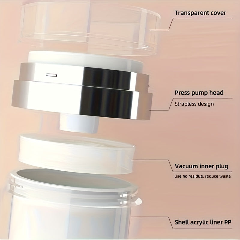 One set of 3 Airless Pump Bottles for cosmetics, ideal for travel-sized containers and thick moisturizers.