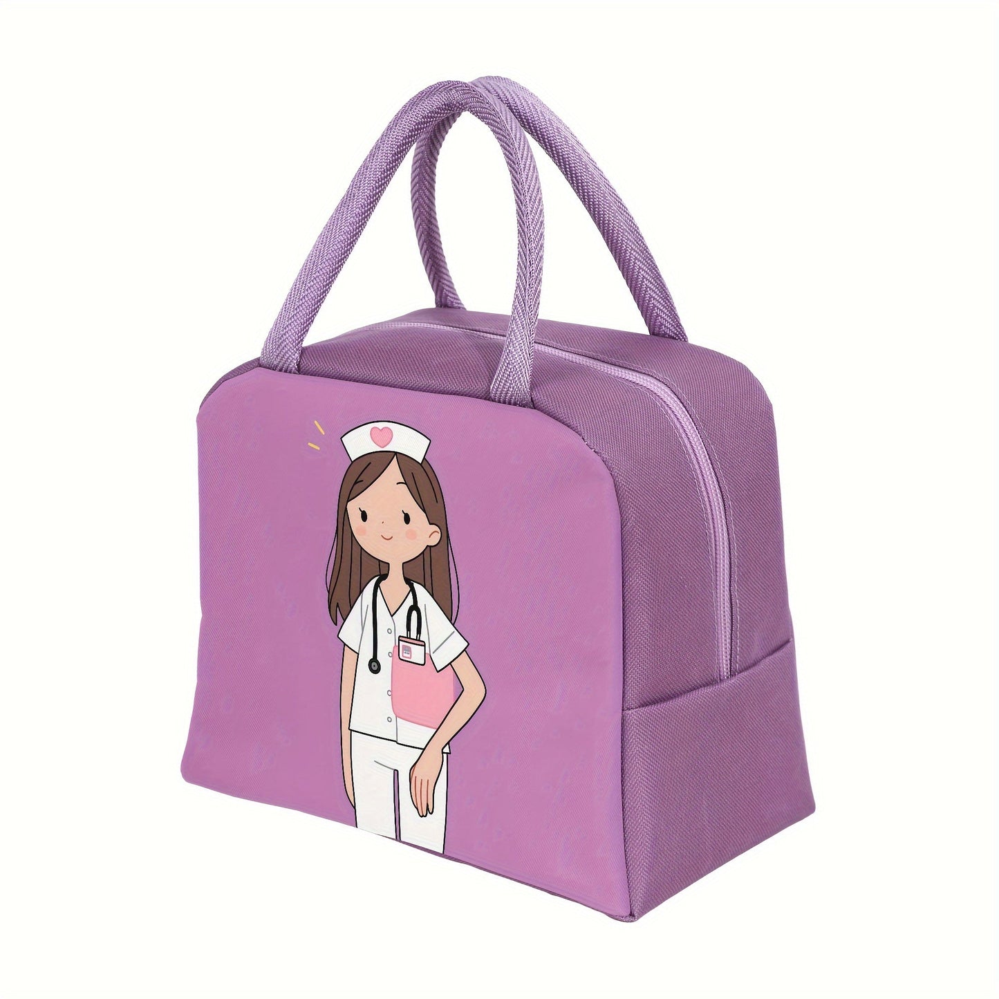 Stylish Nurse-Inspired Insulated Lunch Tote - Made with Tough Oxford Cloth and Aluminum Foil, Easy to Carry with Convenient Handles, Ideal for Work, Traveling, or Picnicking