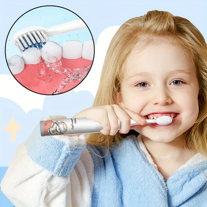 The New Space Series children's electric toothbrush set includes a battery-operated model with 3 to 6 brush heads, making it a perfect holiday gift for family and friends. Featuring soft