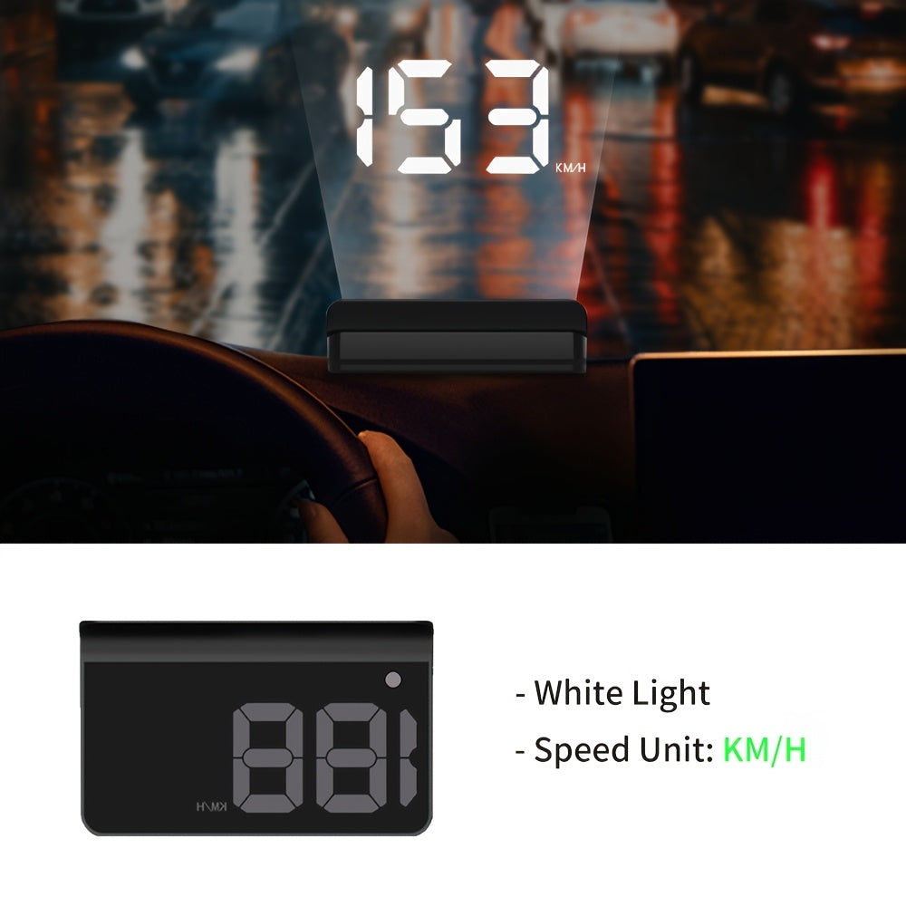 KWHUD K1 Car Head-Up Display: Plug & Play Speedometer with Auto Brightness, USB Powered, Fits All Models