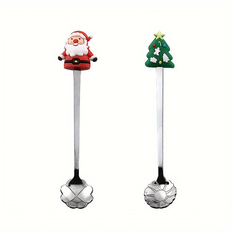 Top Pick: Adorable Christmas Cartoon Stainless Steel Spoon for Milk, Coffee, Desserts, Honey, and Seasonings