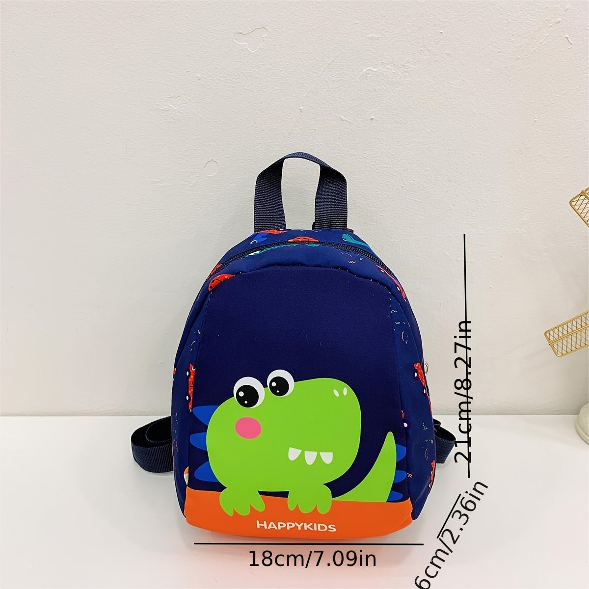 Compact Dinosaur Backpack for Teens & Adults - Strong Nylon, Adjustable Straps, Zip Closure, Foldable