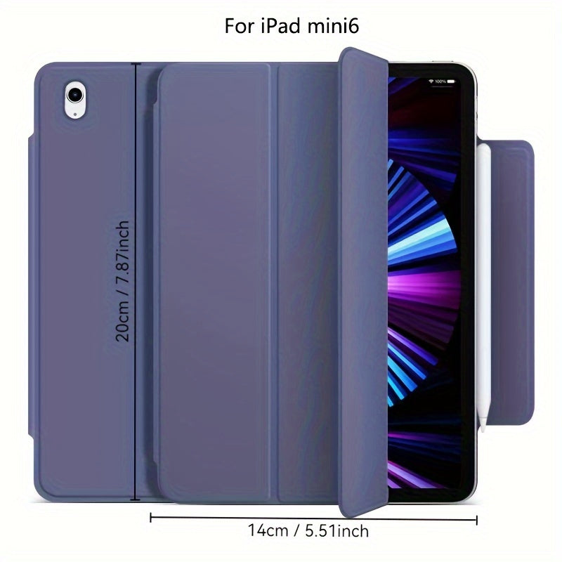 Faux leather smart case for iPad Mini 6, Air 4/5, Pro 11 2022, Air 6 11inch 2024. Features a foldable hard shell with pen holder, strong magnetic closure, and ultra slim design.