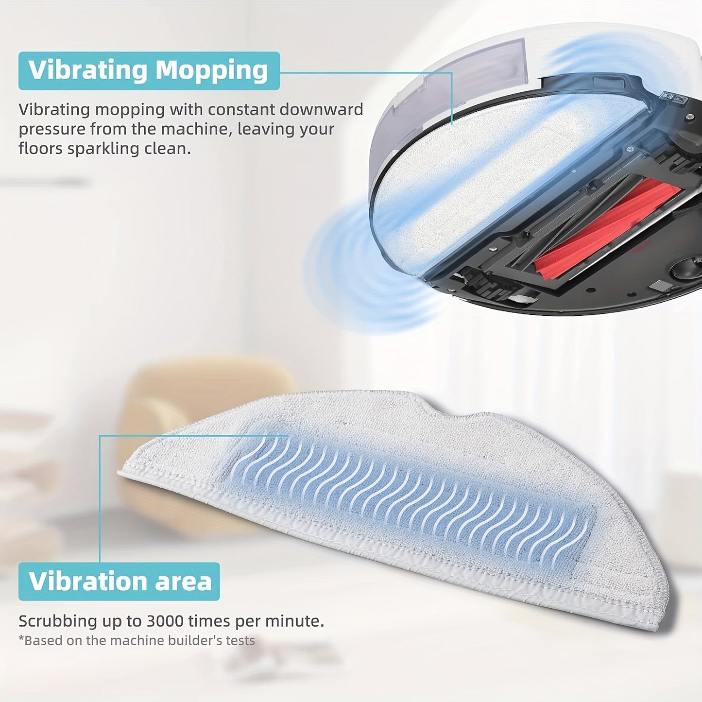 5 reusable and washable mop pads designed for use with Roborock S8, S8+, and S8 Pro Ultra Robot Vacuum. Compatible with VibraRise 2.0 technology for optimal cleaning performance. Get these replacement accessories for your robot vacuum today!