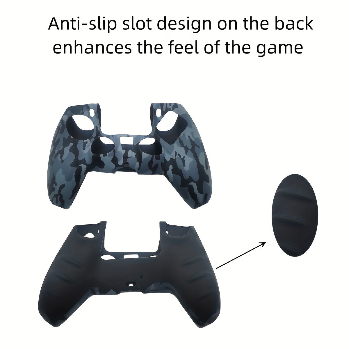 Silicone soft device shell with camo pattern for PS5 controller, water transfer gaming cover with anti-slip texture, enhanced tactile experience, scratch resistant.