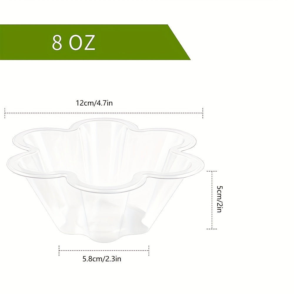 100 прозрачных пластиковых стаканчиков для мороженого объемом 8 унций — одноразовые миски, идеально подходящие для подачи мороженого, йогурта, парфе, закусок, фруктов и клубничного песочного торта.