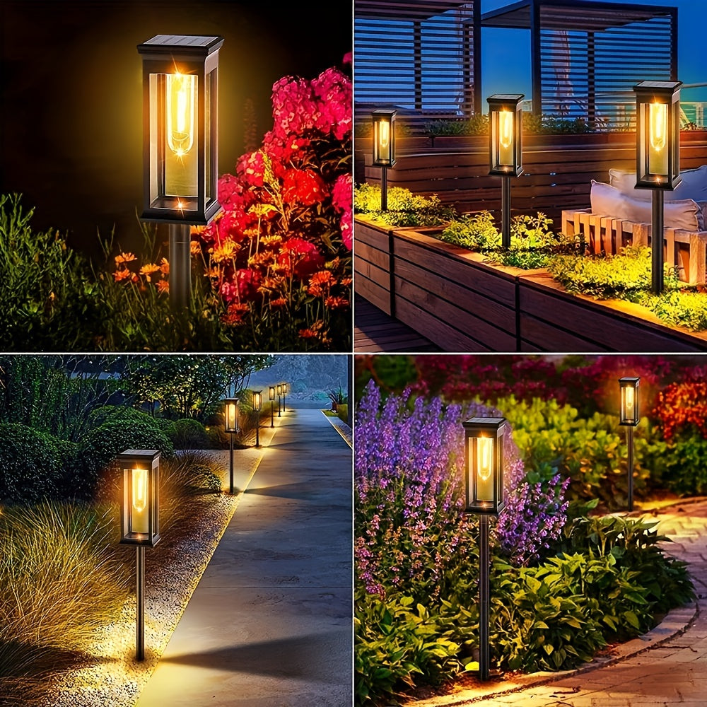 4pcs Outdoor solar lights for yard sidewalks, bright and long lasting.