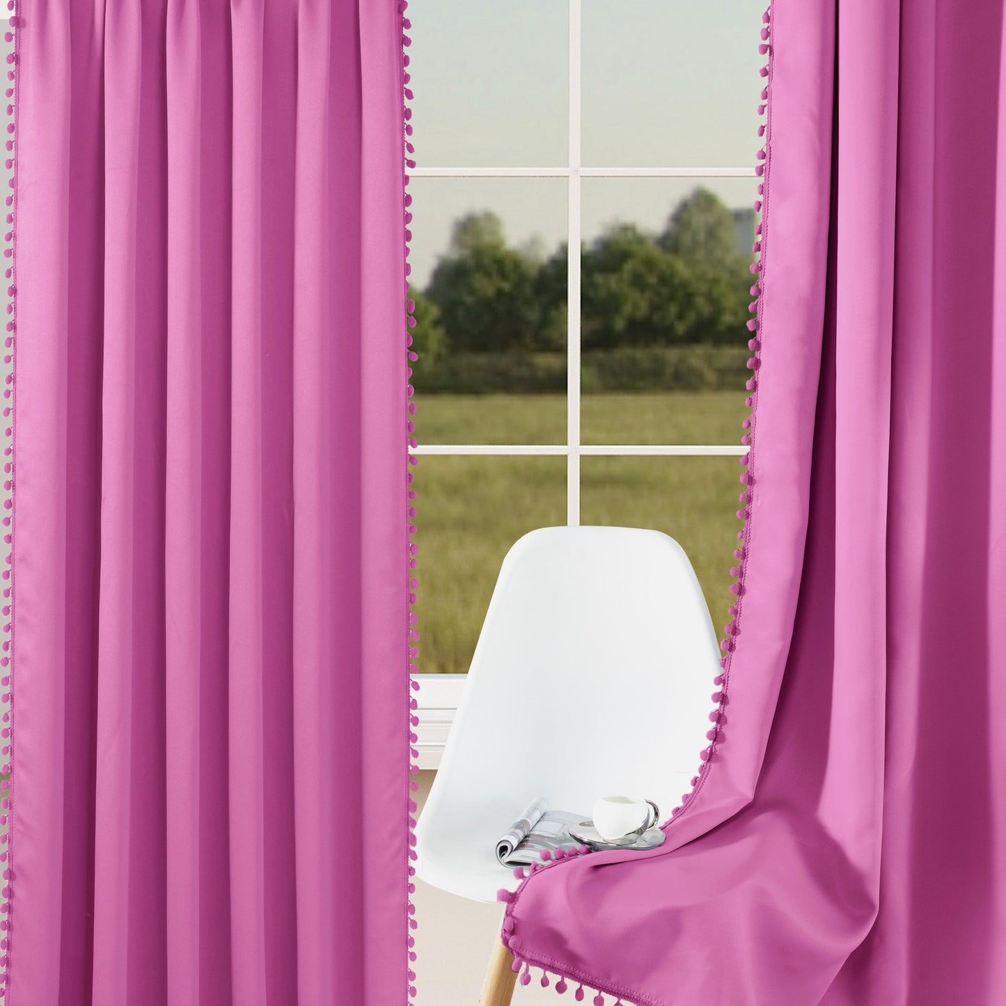 1 thermal insulated blackout curtain panel suitable for study, living room, and kitchen. This decorative curtain features a rod/pole pocket design for added privacy and energy efficiency.