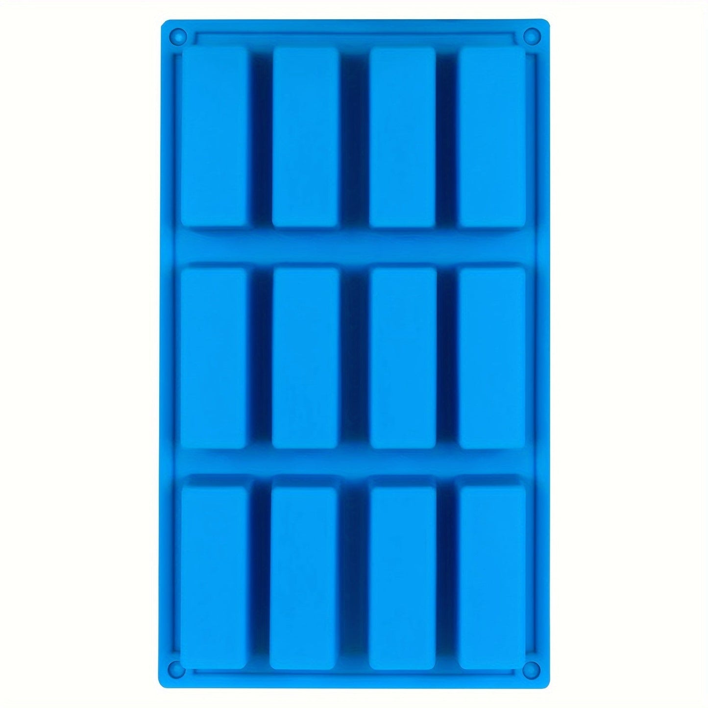 Three sets of 12-cavity large rectangle molds made of silicone for creating nutrition cereal bars, energy bars, and other treats like chocolate truffles, ganache, bread, brownies, cornbread, cheesecake, pudding, and butter. Perfect for baking supplies