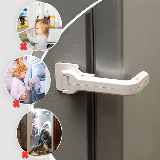 1 piece of an enhanced home refrigerator fridge freezer door lock, designed for safety and easy installation without the need for tools or drilling. Specifically suitable for single door openings.