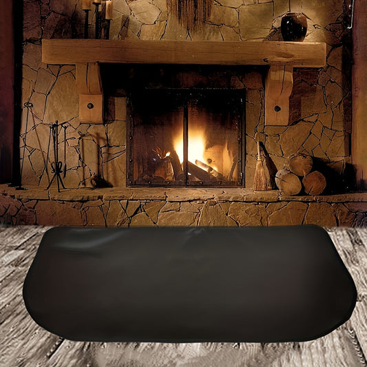 Flame Retardant Fireplace Mat, Heat-Resistant Double-Layer Glass Fiber Silicone Blanket, Large Rounded Corner Design, Essential Home Safety Tool