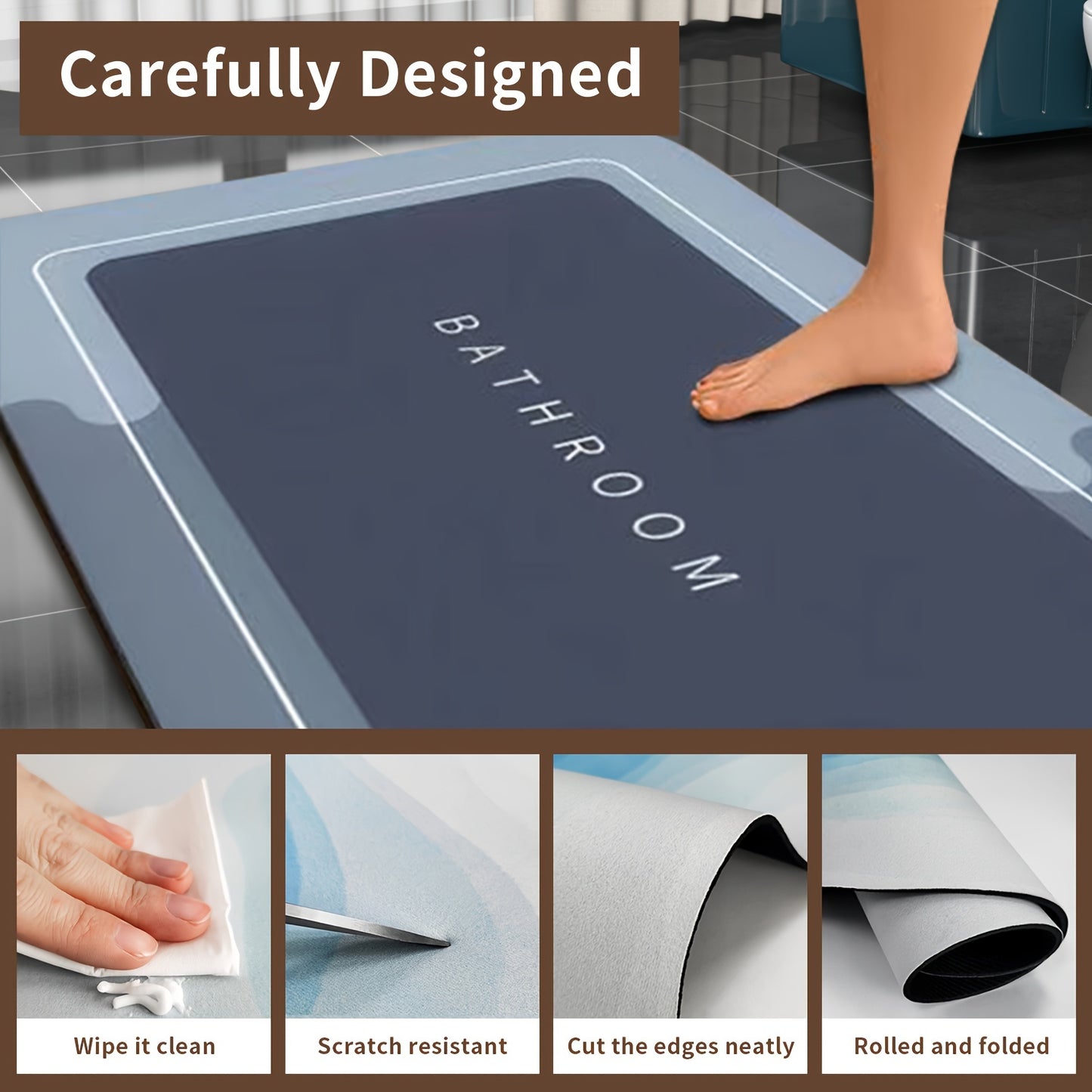 Soft diatom mud absorbent mat for bathroom and toilet, quick drying and non-slip. Can also be used as a doorway or home decor in autumn.