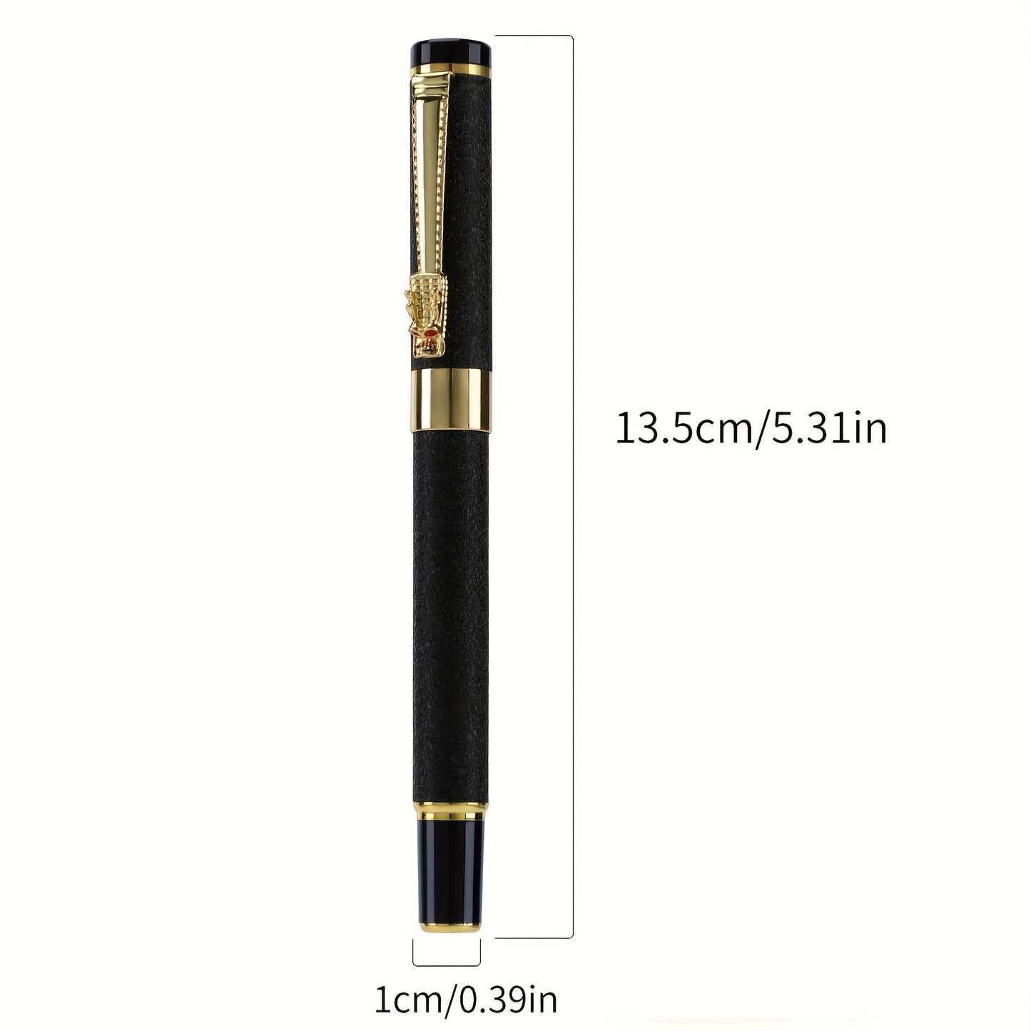 Luxury matte metal fountain pen with 0.5mm iridium nib for smooth writing, ideal for office use and daily writing.