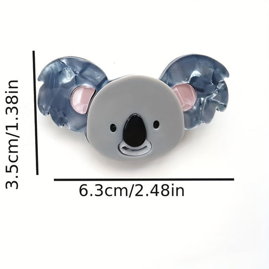 Adorable acrylic animal brooch pin featuring a cute koala design, perfect for adding a touch of personality to bags, clothing, and apparel.