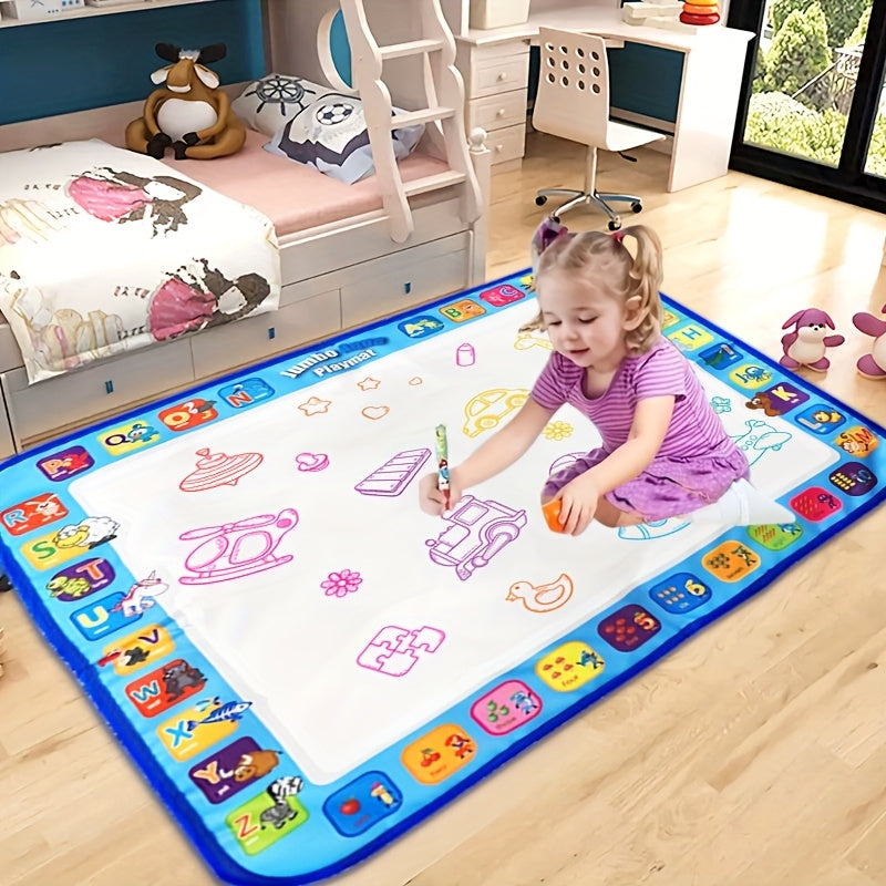 Large, reusable water painting mat for creative family fun.