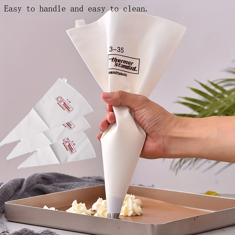 Durable Reusable Canvas Piping Bags for Cake Decorating - Versatile and Long-lasting Icing Bags for DIY Treats like Cakes, Cookies, and Chocolates - Available in White with Multiple Size Options (19.99*35.23cm, 23.01*40.01cm, 26.01*46.0cm) - Cream Piping