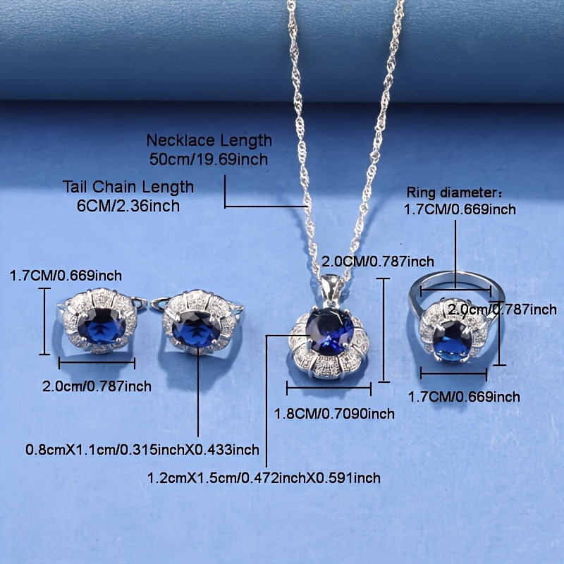 Elevate your look with this stunning 5-piece jewelry set for women. Each piece is beautifully silvery plated and accented with sparkling cubic zirconia for a touch of elegance. This set includes a dainty necklace, earrings, ring, and bracelet, making it