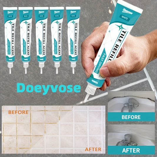 Waterproof gel for filling tile seams, repairs in kitchen, tub, and tile - Doeyvose Tile Seam Filler.