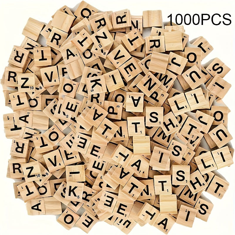 Versatile set of premium wooden letter tiles for crafting unique gifts, stylish coasters, and word games. Available in 100/200/500/1000 pcs.