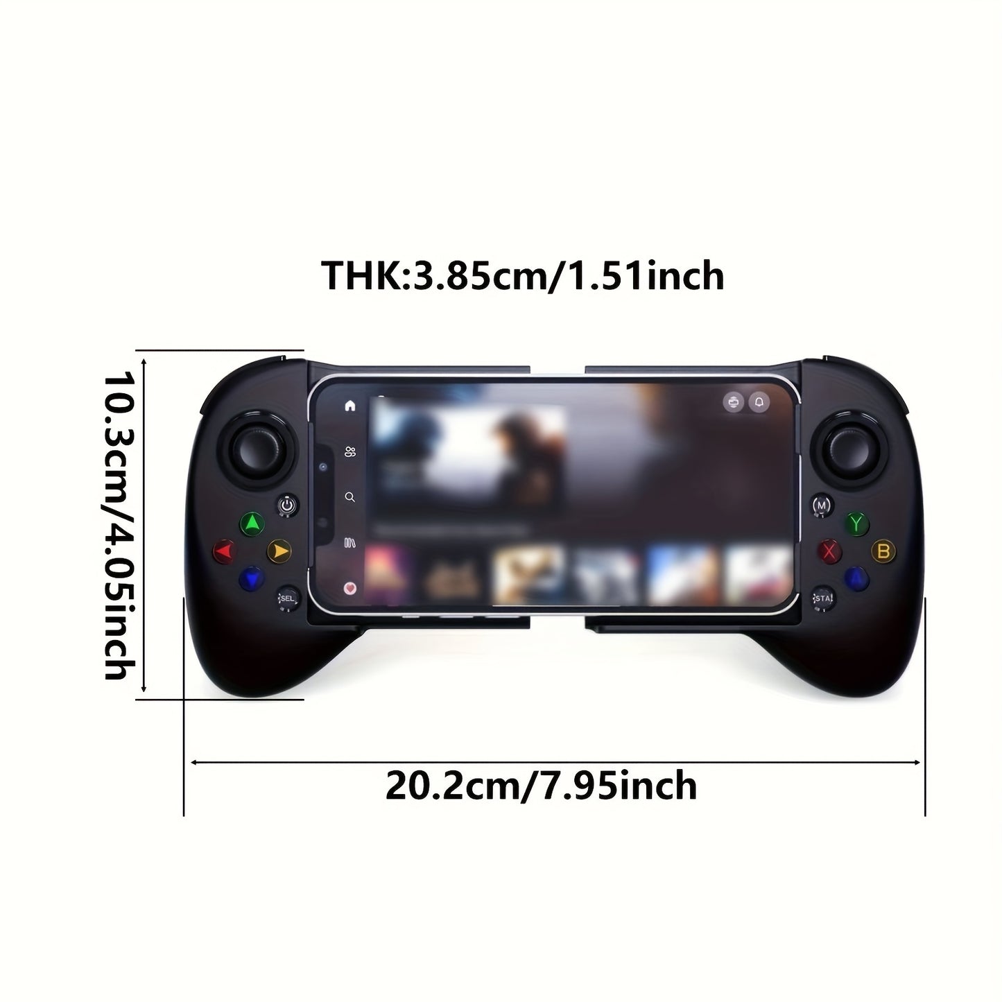 Gamepad mobile phone controller for iPhone, Android, and Steam for wireless gaming on PC.