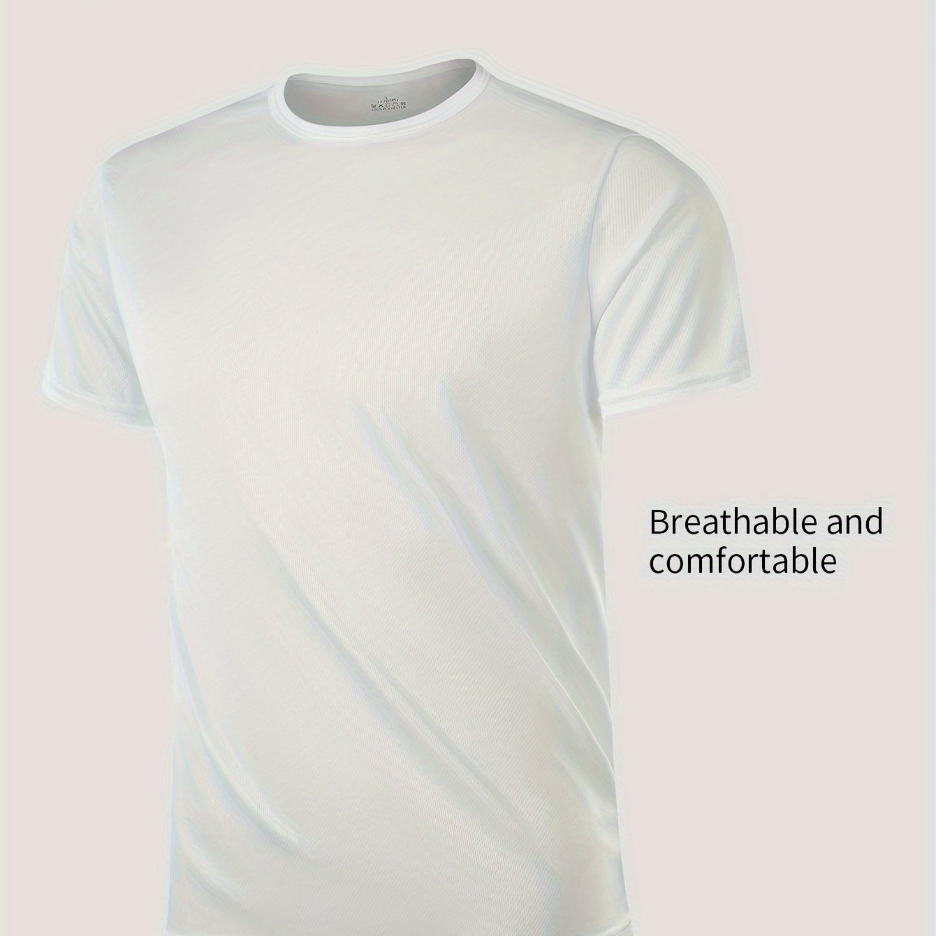 Men's Quick-Dry Athletic T-Shirt for Gym and Running: Breathable, Moisture-Wicking, Solid Color, Blazer, Round Leader