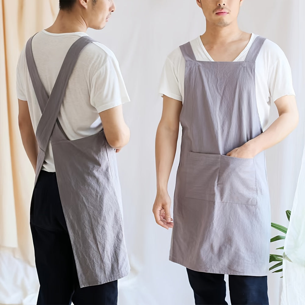 Unisex canvas apron without tie straps, suitable for various activities - 100% woven canvas, 175gsm