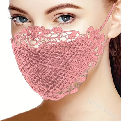 [Top Pick] Set of 4 Lace Face Masks for Women, Comfortable Elastic Nightclub Style, Easy to Hand Wash, Stylish Embroidered Masks for Outdoor Events and Parties