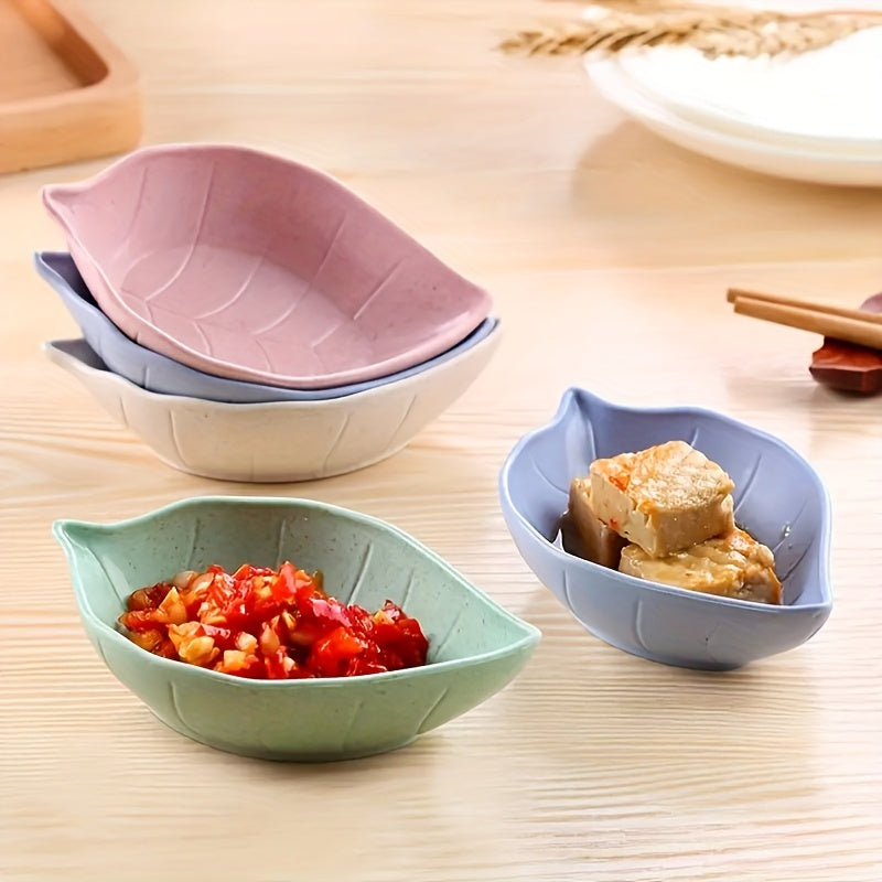 10 small leaf-shaped dishes for serving sauces, seasonings, sides, and snacks in homes, restaurants, or hotels. A versatile addition to kitchen supplies and tableware accessories.