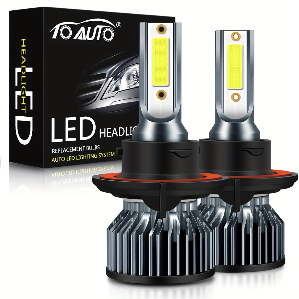 2pcs H4 LED Headlight Bulbs for Car, 40W, 12V, 6000K, Without Battery