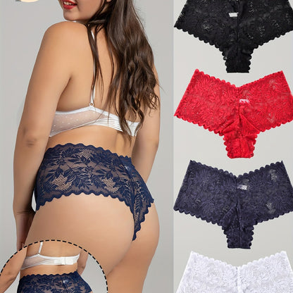 Plus Size Sexy Panties - Women's Lace Briefs