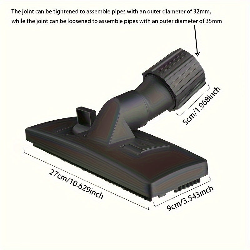 Vacuum Cleaner Accessory: 1pc Metal Bottom Floor Brush Head, 32mm/35mm Universal Fit for European Vacuums. Ideal for Cleaning Floors and Carpets with Better Efficiency. Can be Used with Combination Tools.