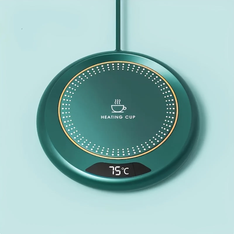 Introducing the Smart Touch-Activated Heating Coaster - featuring 3 adjustable temperatures (55/65/75°C), USB powered for convenience, with a non-food grade insulation pad for hot drinks. Ideal for use in the office, outdoor camping, and picnics.