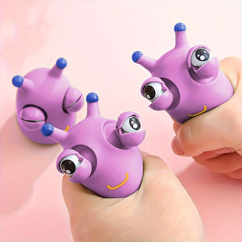 Caterpillar fidget toy with pop-out eyes, plastic, non-electric, for stress reduction, 3-6 years, fun pinch toy for decompression and play