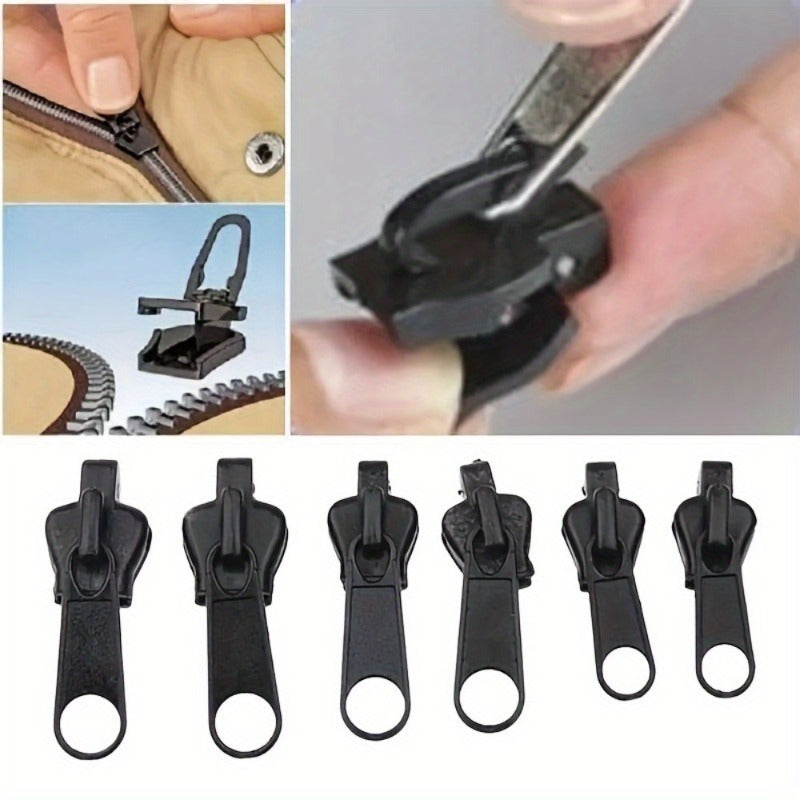 Set of 6 waterproof replacement zippers in multiple sizes with a universal design.