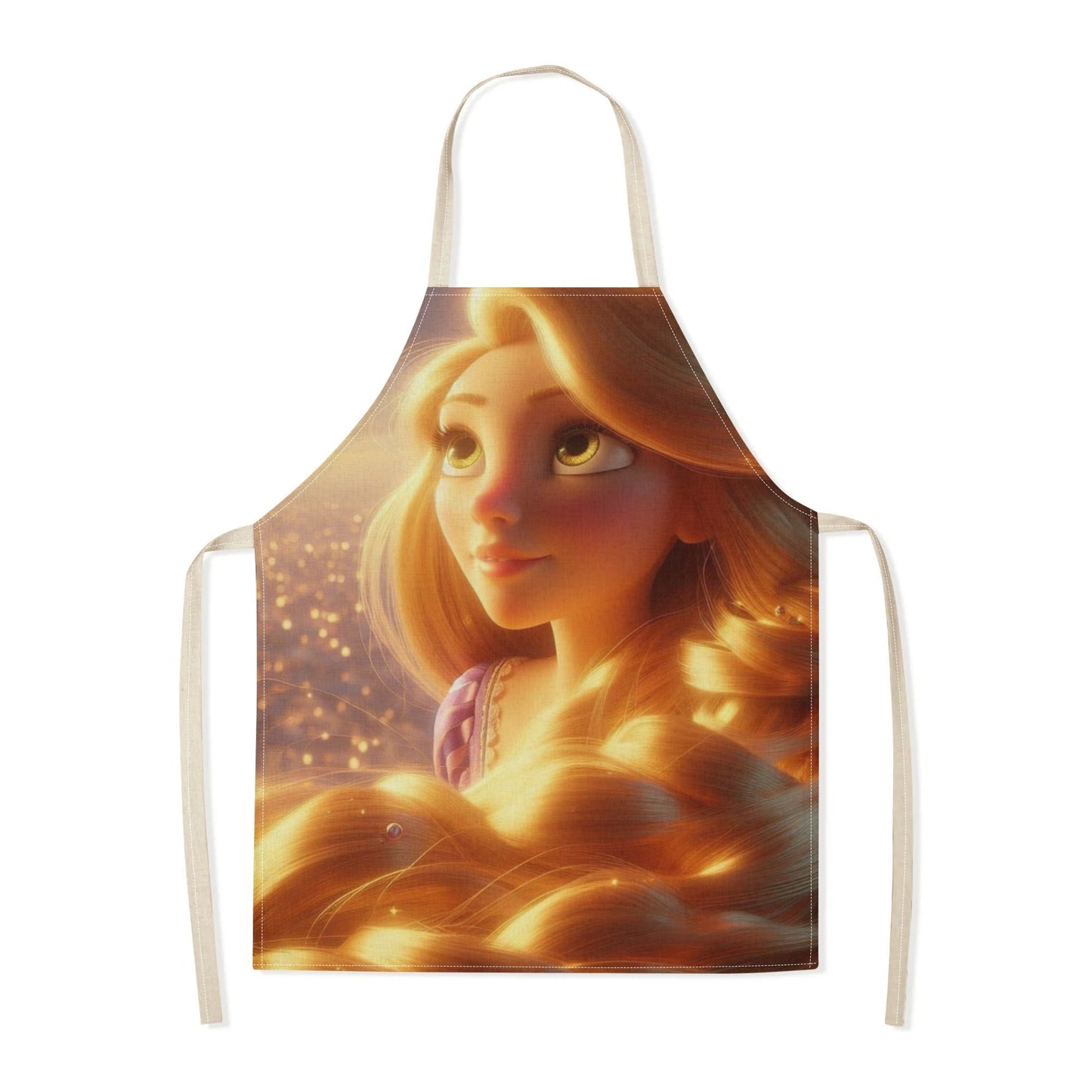 Waterproof apron featuring Disney's Elsa - iconic cartoon princess design, made from long-lasting polyester, perfect for use at home or in restaurants, cafes, and supermarkets.