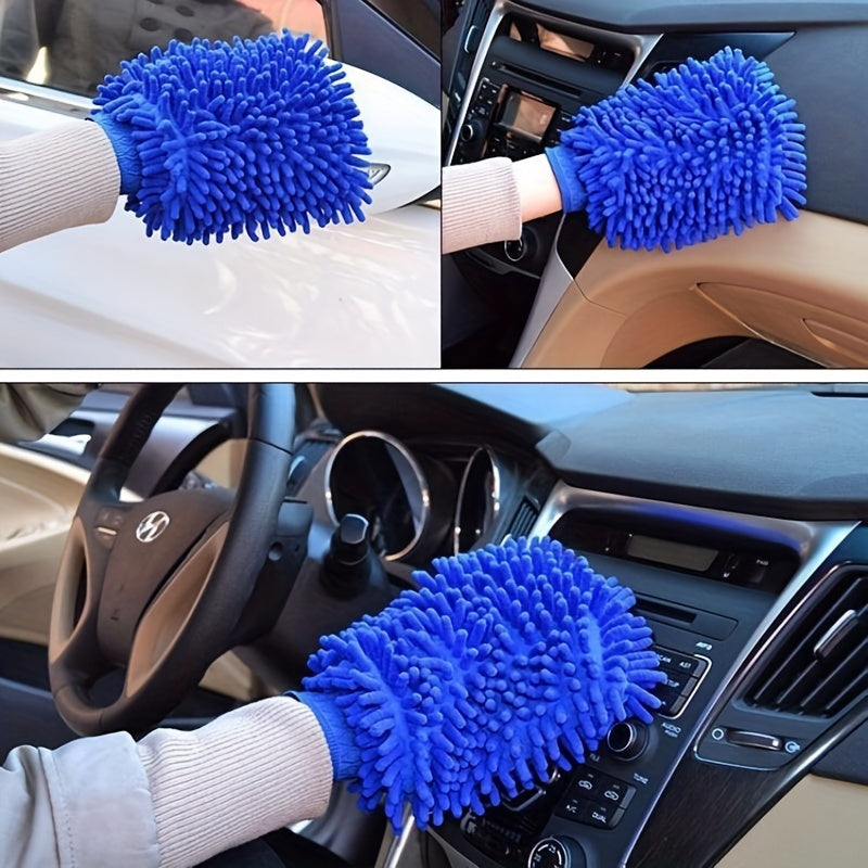 Full car detailing set includes wash mitt, wheel brush, dusting brush, vent cleaning tool, long & short brushes, wax applicator sponge, and duster - non-electric.