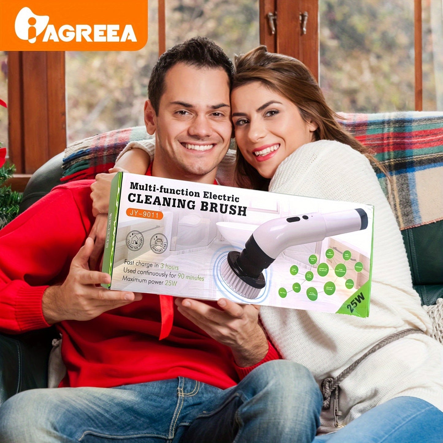 Introducing the IAGREEA Electric Rotating Washer, an innovative cleaning tool with 3 adjustable speeds. This cordless electric rotating brush comes with 9/6 interchangeable brush heads and an adjustable extended handle. Perfect for cleaning tiles