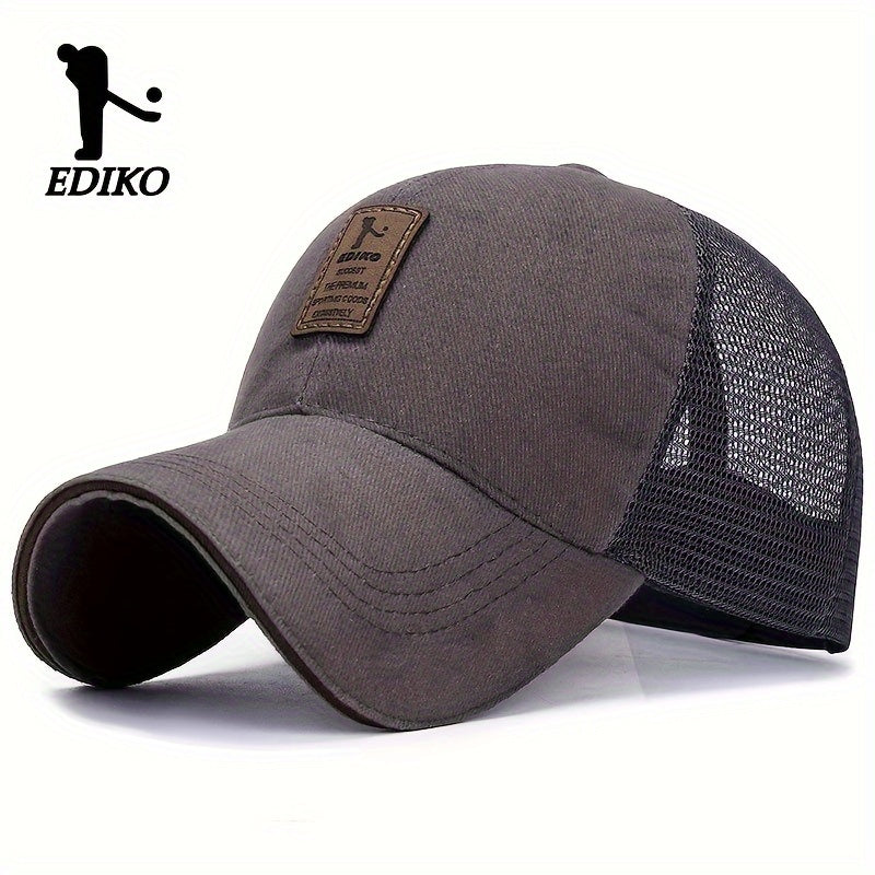 Breathable mesh baseball cap for men and women with sun protection, adjustable snapback, ideal for golf and outdoor activities.